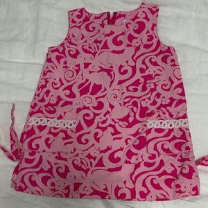 Girls Pink Patterned Sleeveless Dress